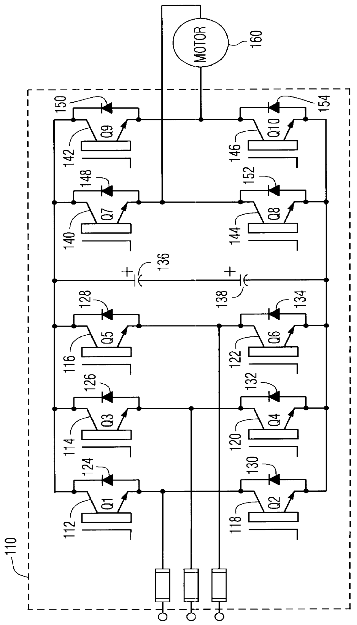 Four-quadrant AC-AC drive and method