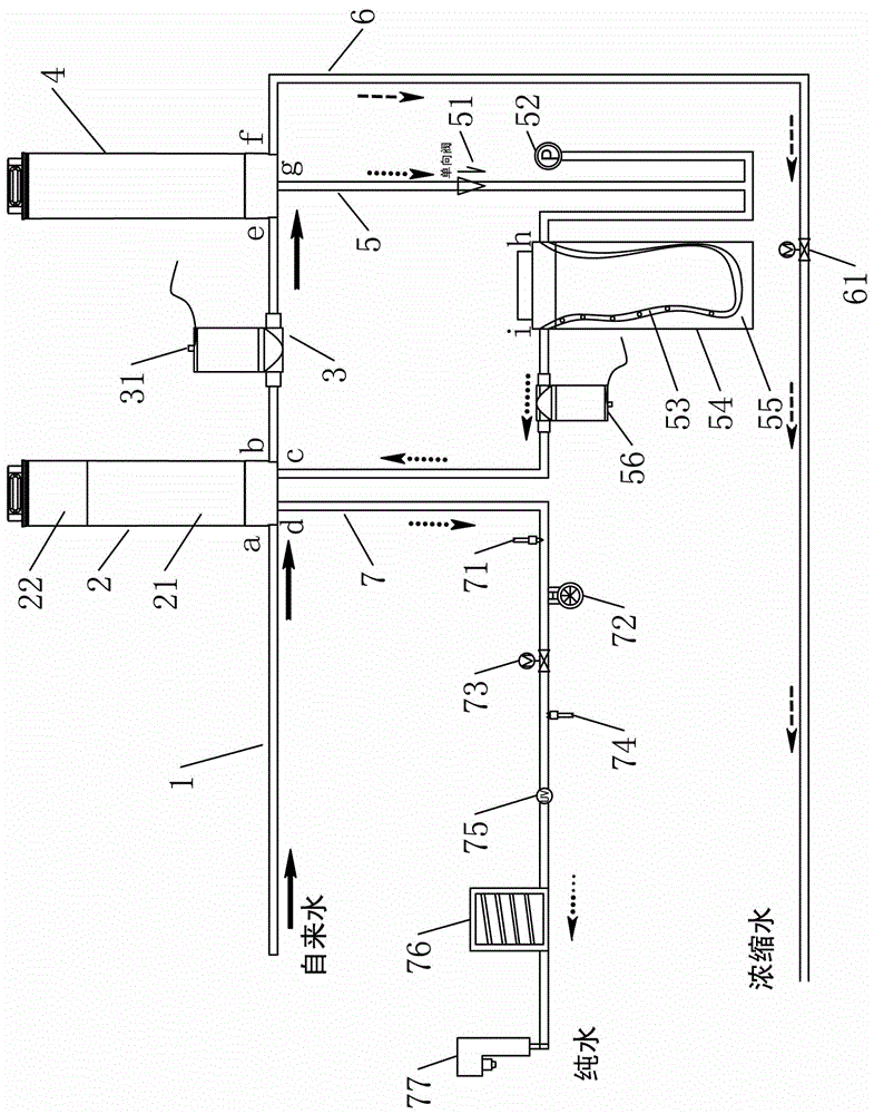 Water purification system with purified water storage device