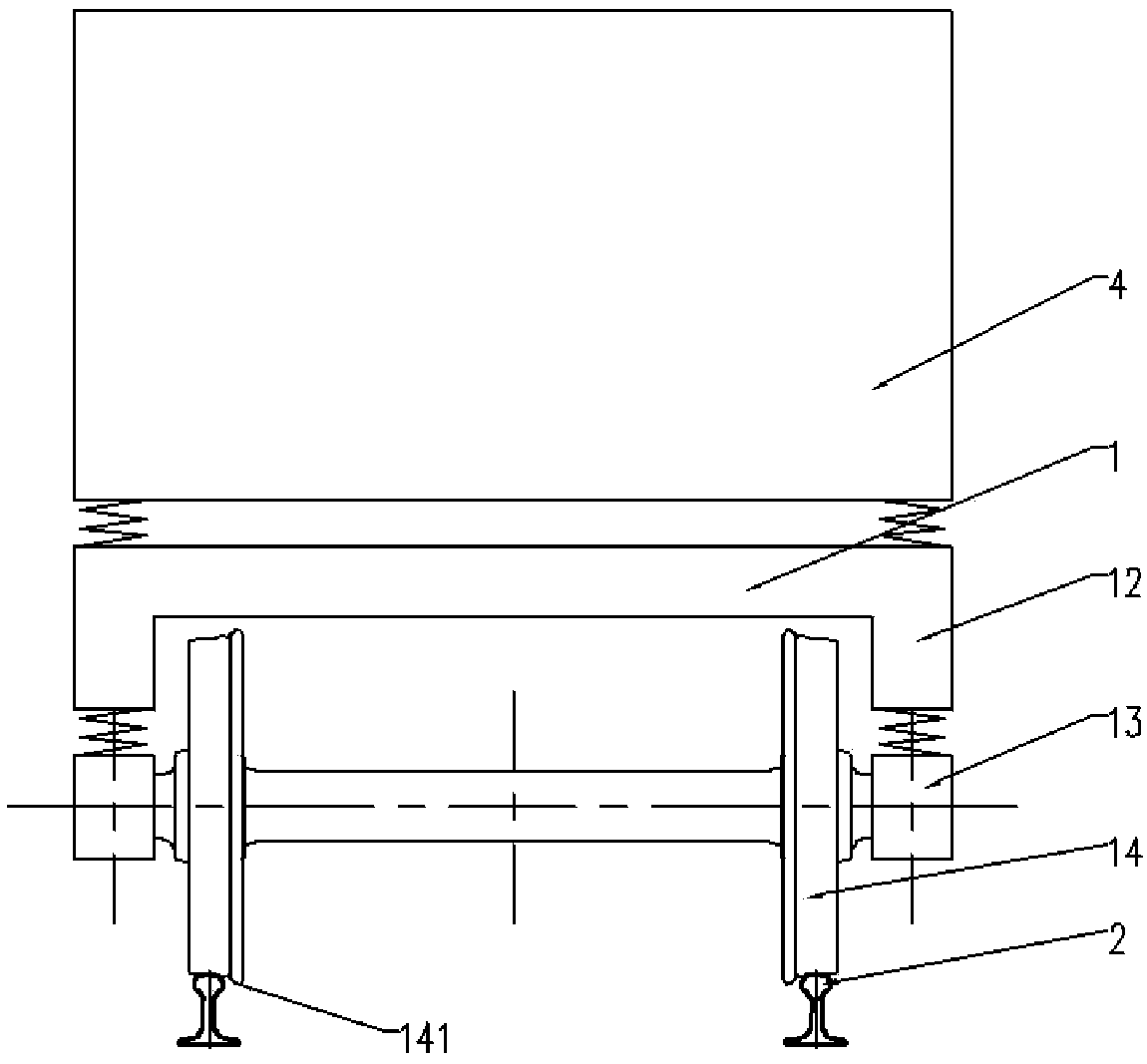 Electromagnetic guide bogie and rail vehicles