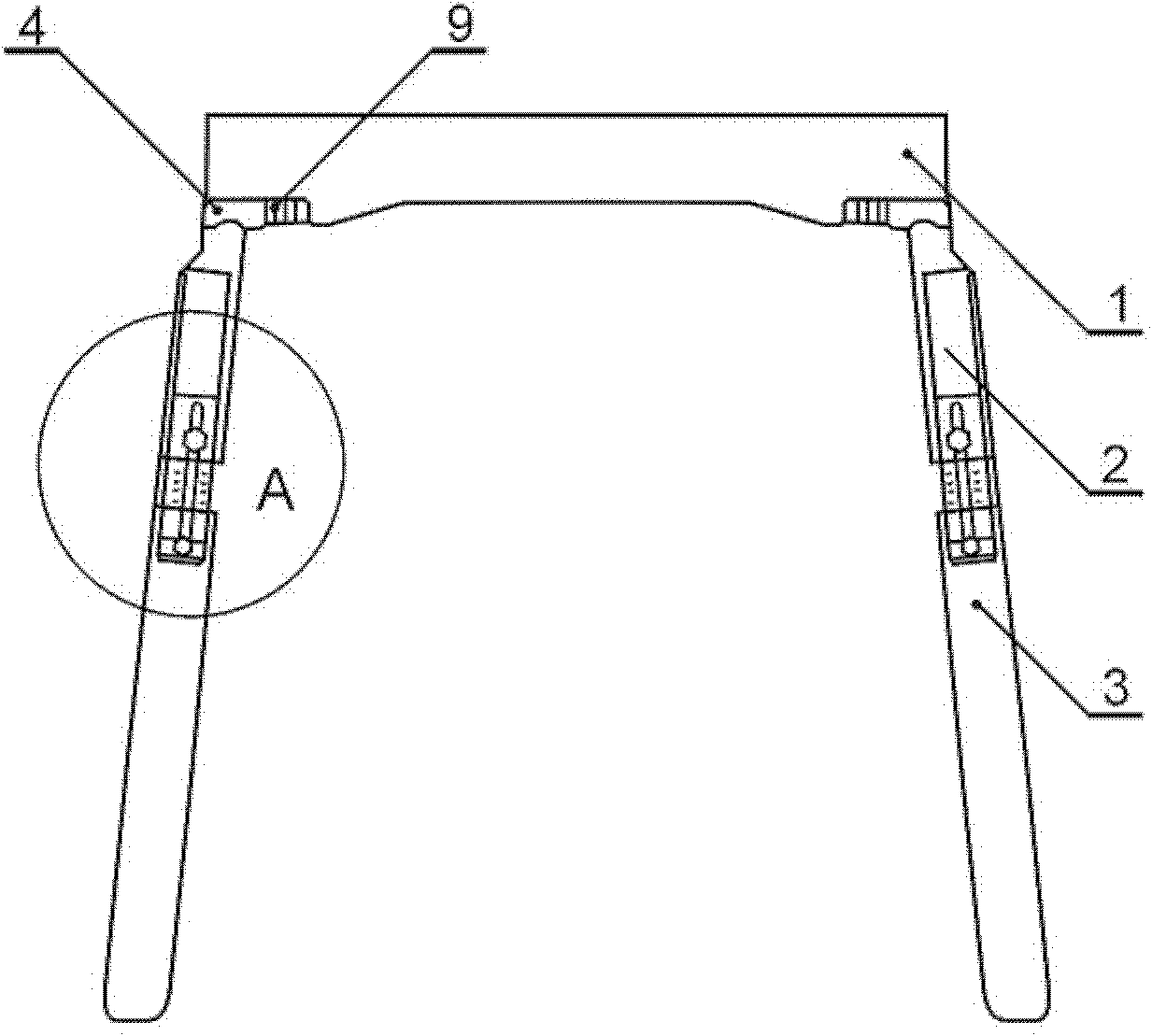 Retractable trapezoid support with cushion blocks