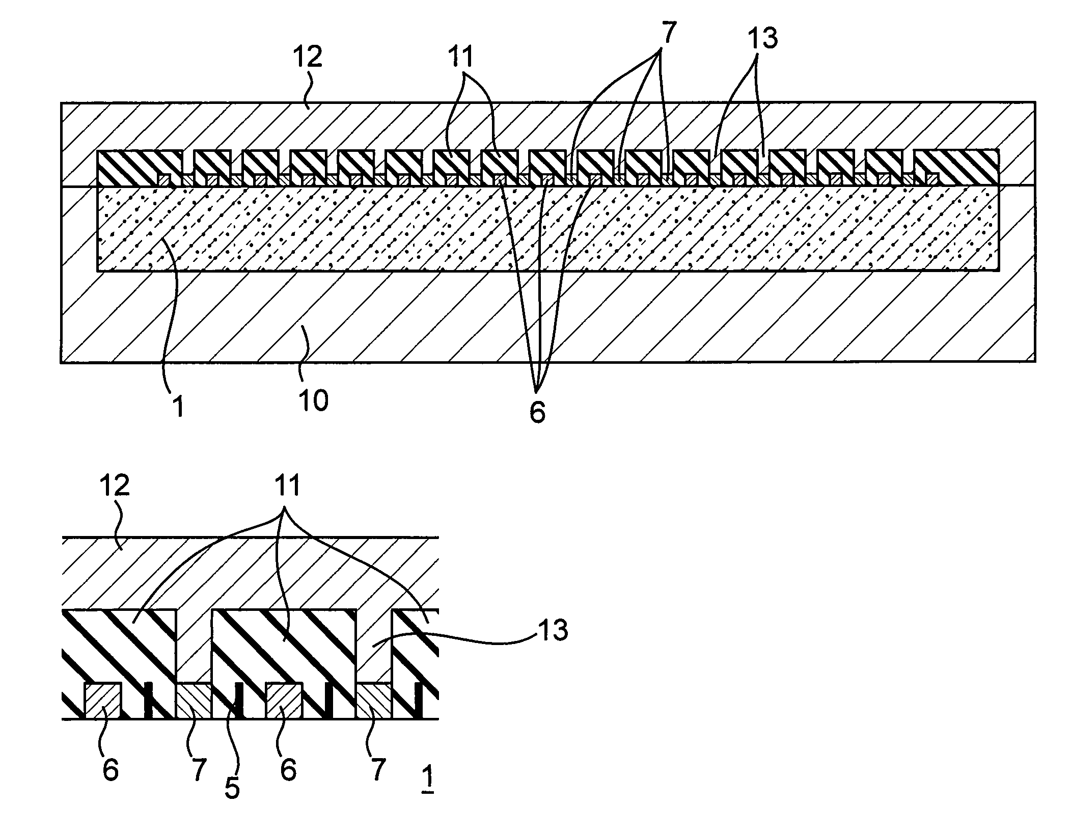 Semiconductor device with polymer insulation of some electrodes