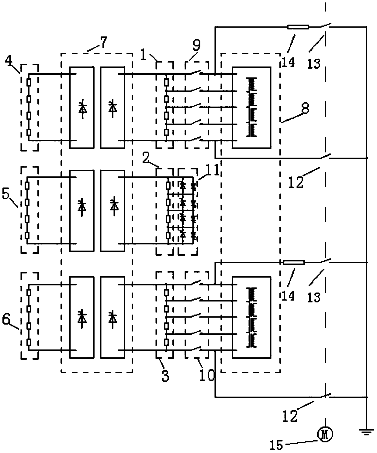 Electrical system and starting method of reduction furnace with polycrystalline silicon rods