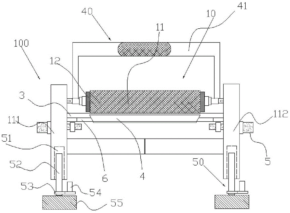 Circular screen printer device with antiskid roller