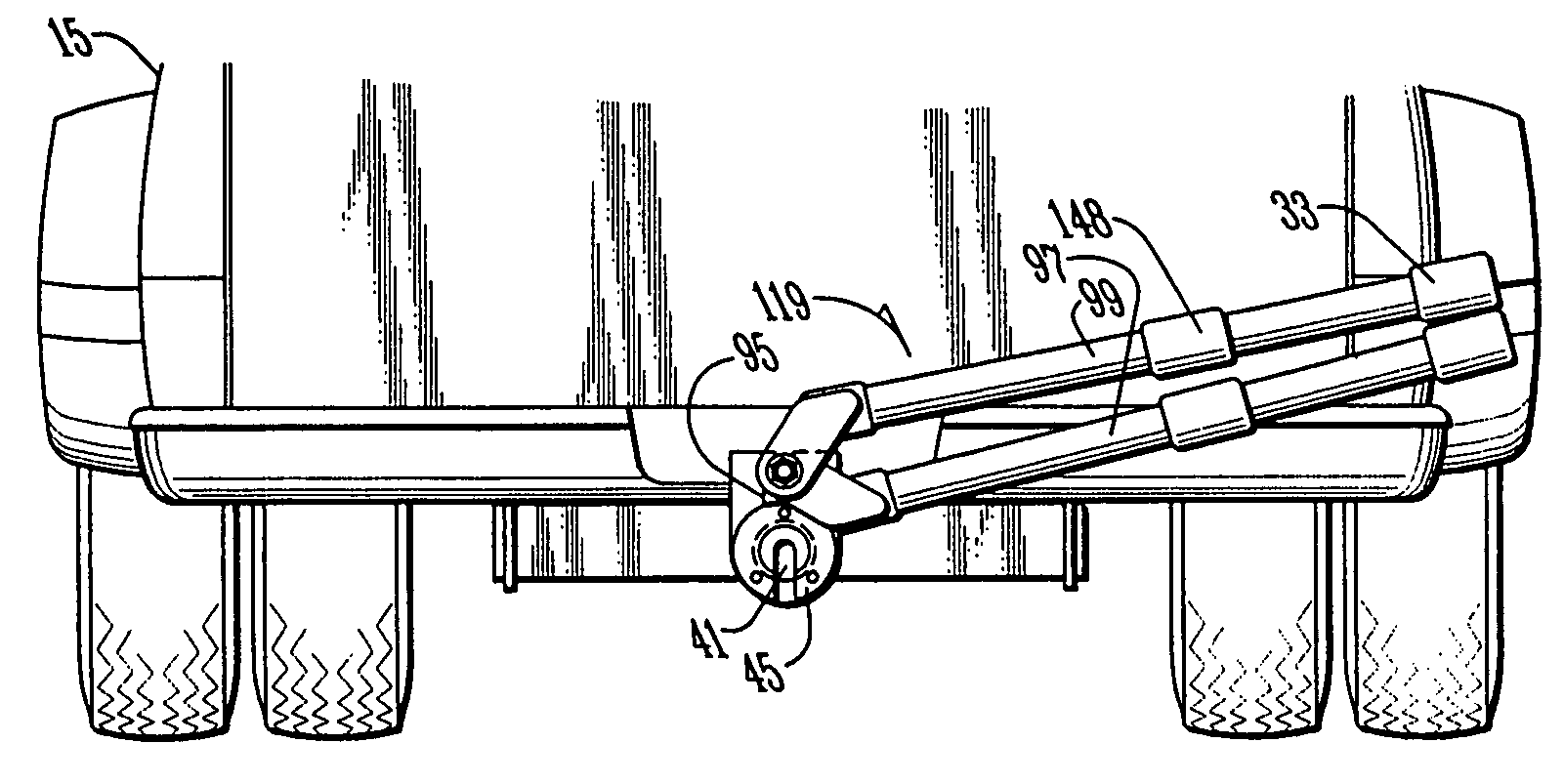 Tow bar having a single moving part for operatively accommodating pitch and roll movements between a towing vehicle and a towed vehicle