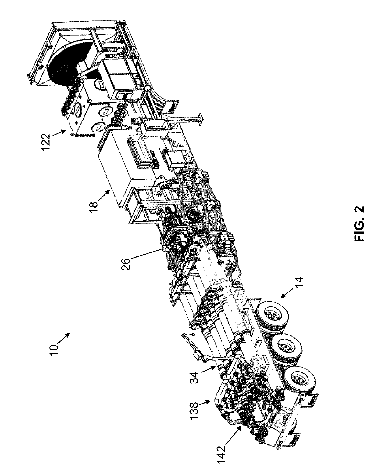 Well service pump systems and related methods