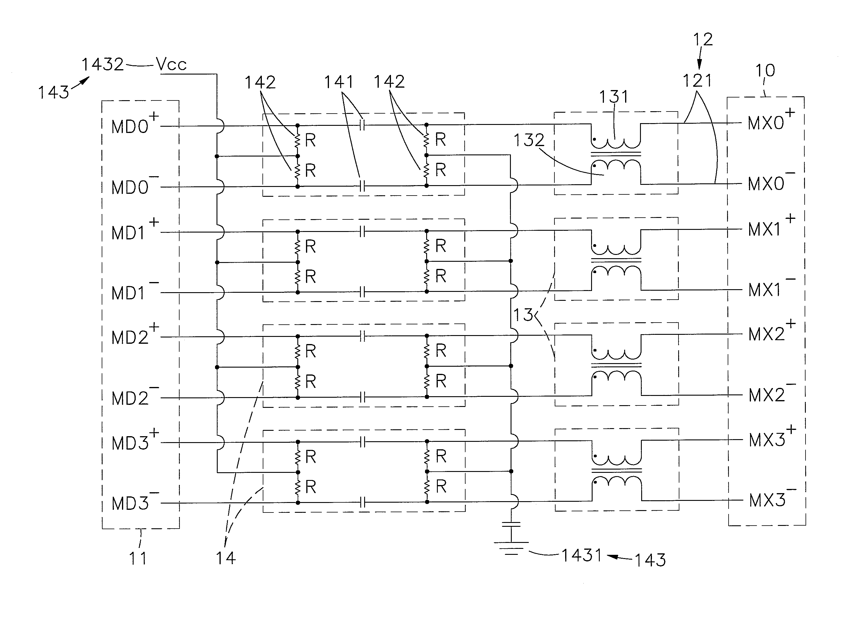 Network signal coupling circuit
