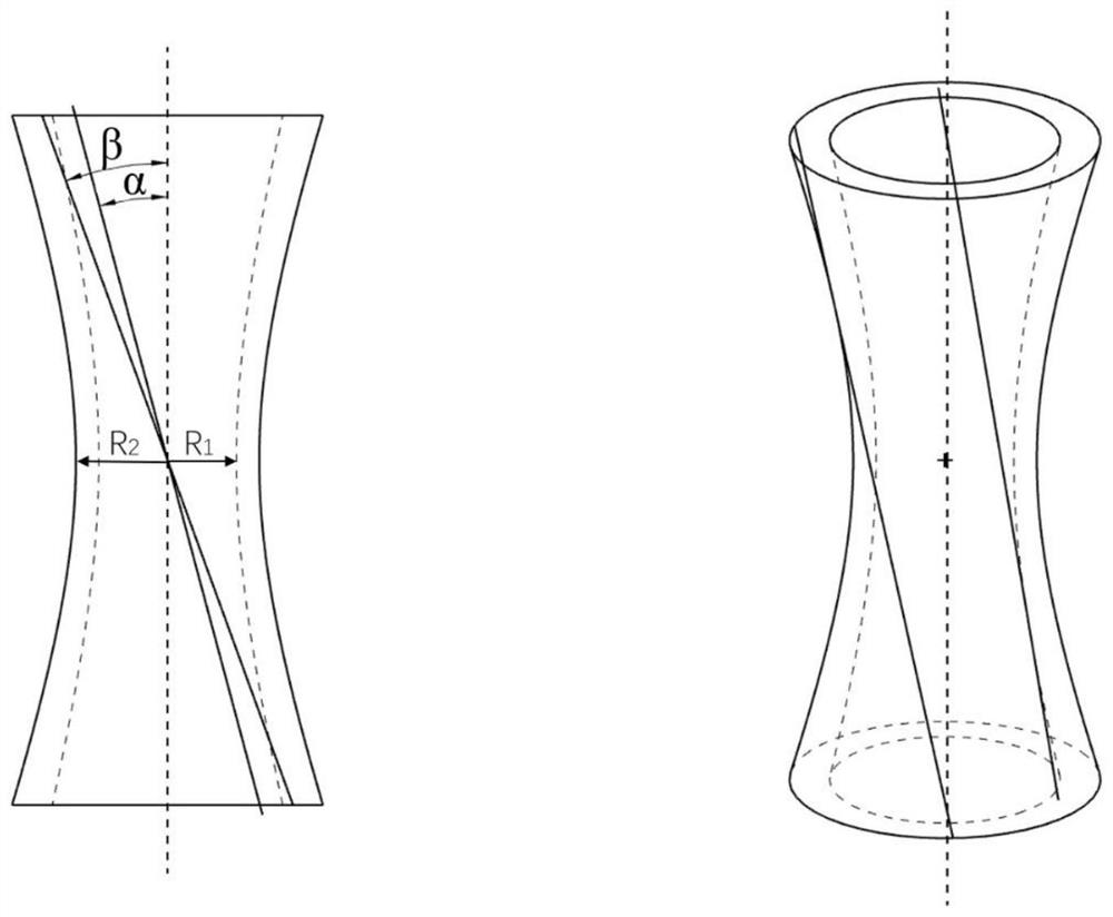Double-wall cooling structure of hyperbolic turbulent flow column with air film holes