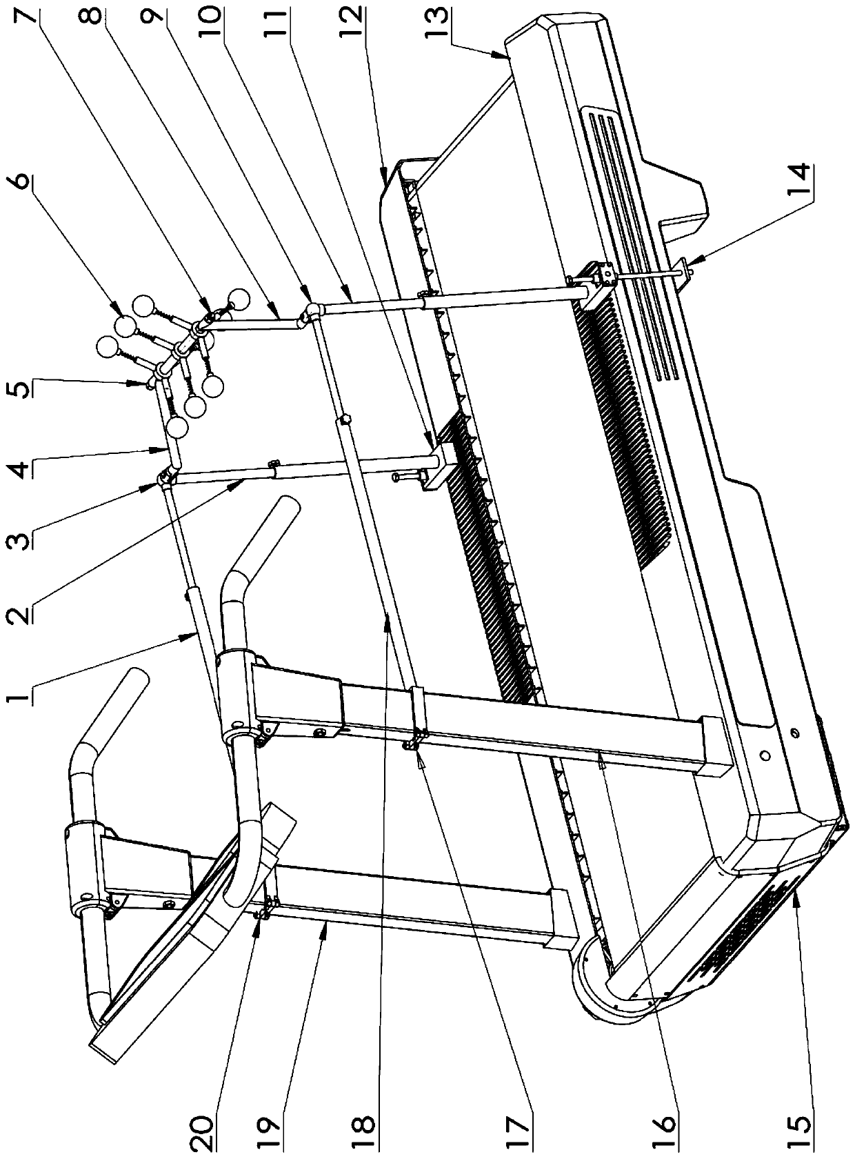 A treadmill auxiliary exercise device for medical rehabilitation