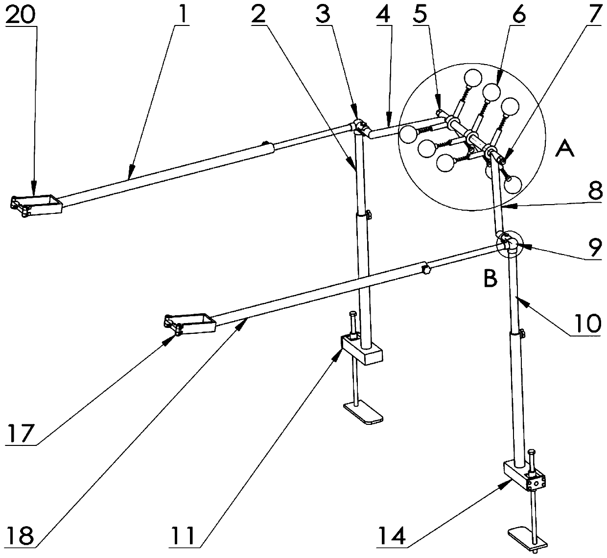 A treadmill auxiliary exercise device for medical rehabilitation