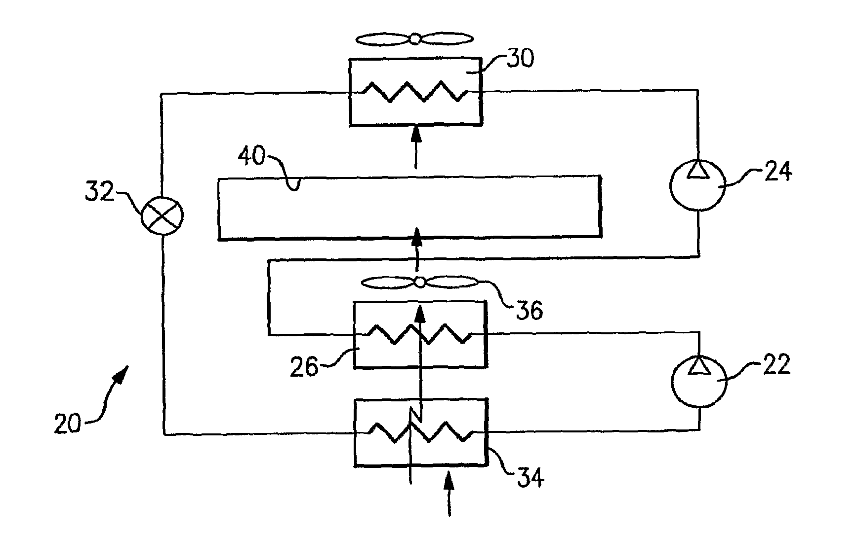 Refrigerant system with intercooler utilized for reheat function