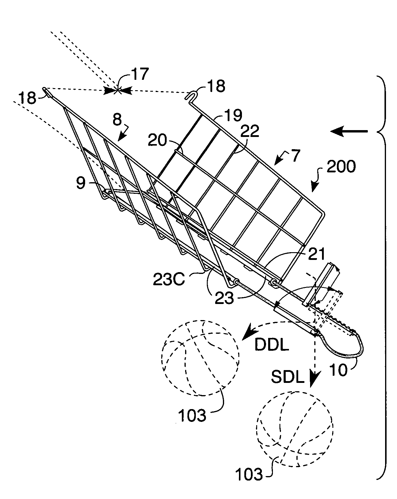 Basketball return apparatus with track extender and deflector
