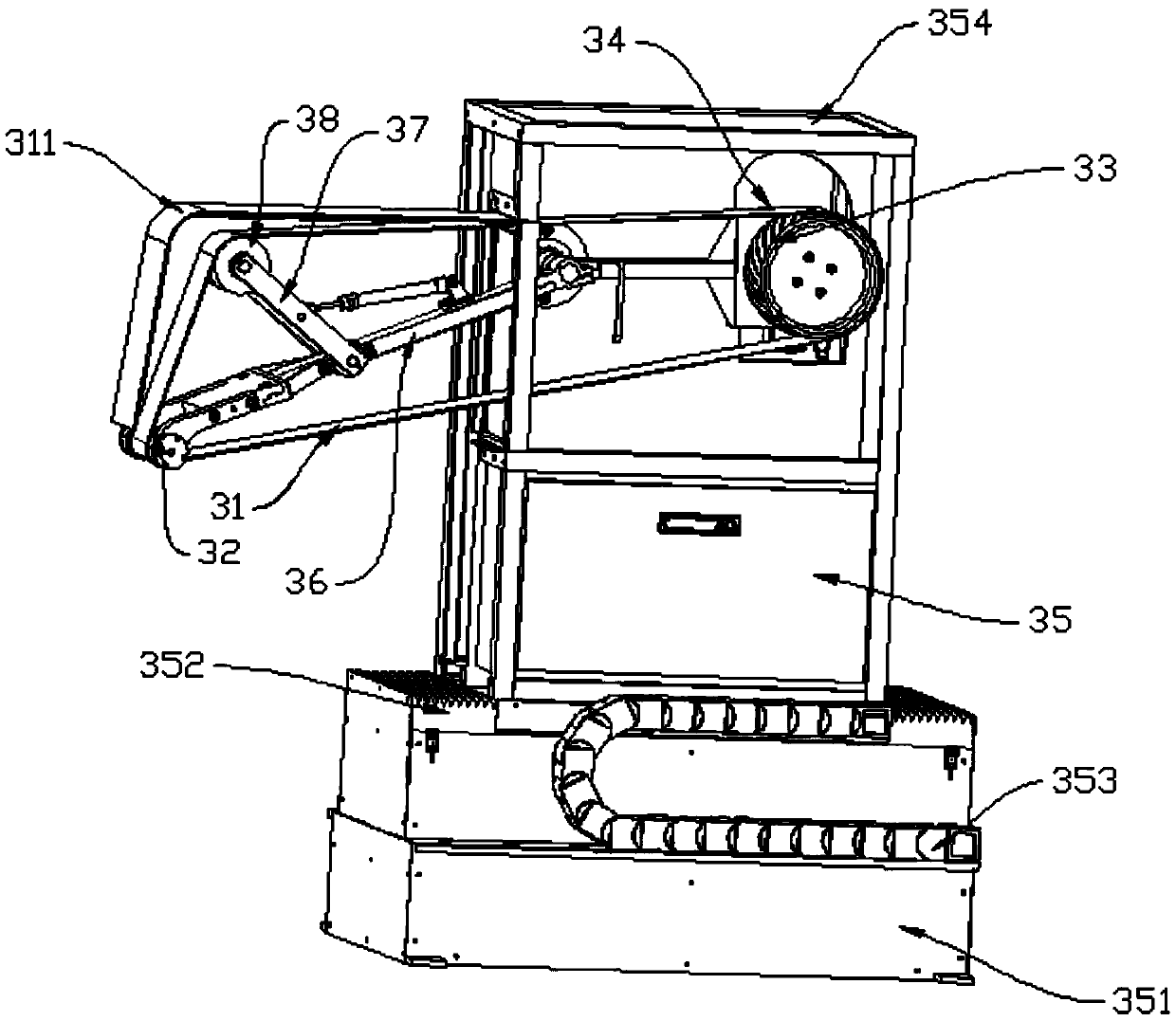 A kind of T-shaped ring edge abrasive belt machine