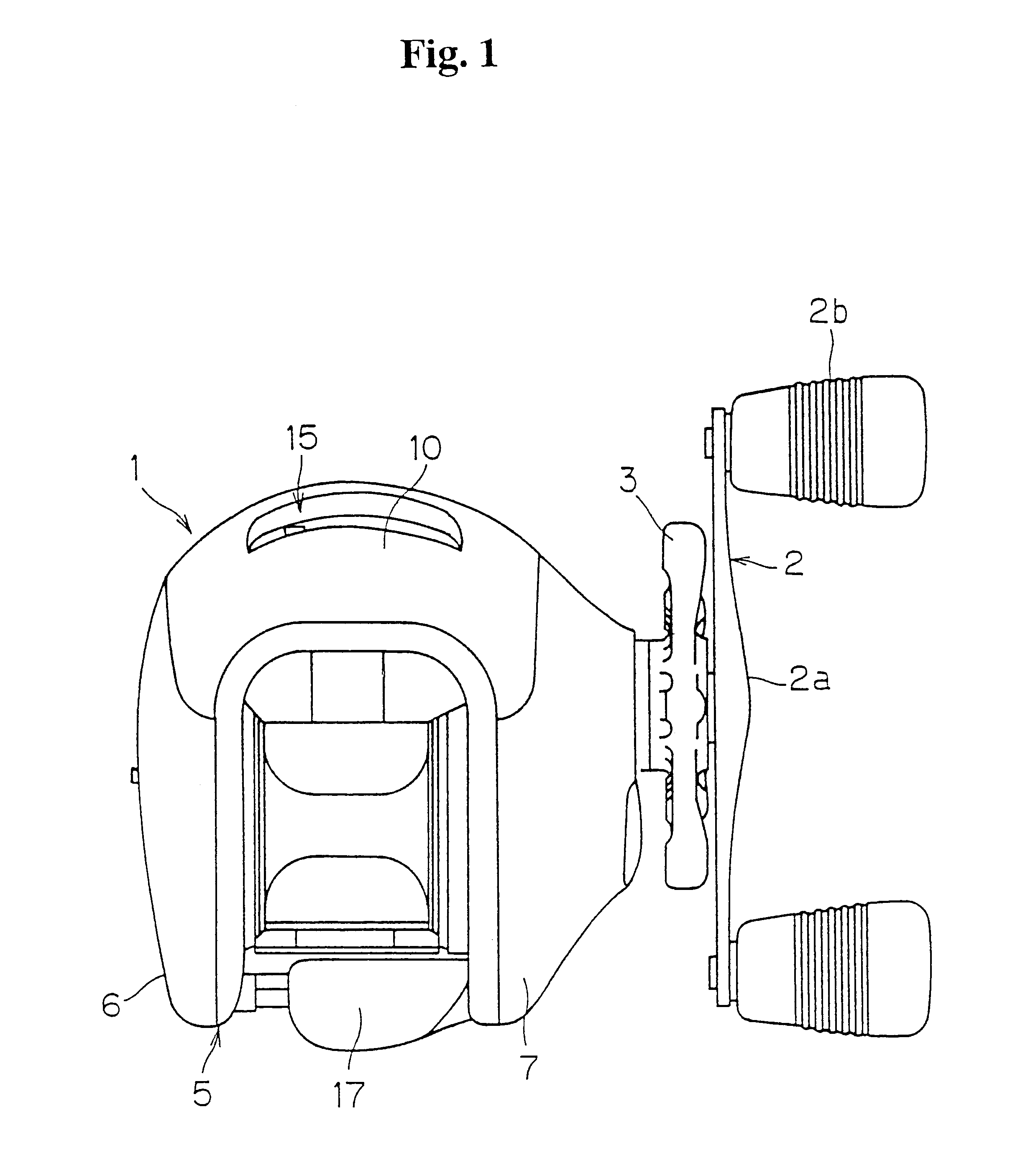 Centrifugal braking device for double bearing reel