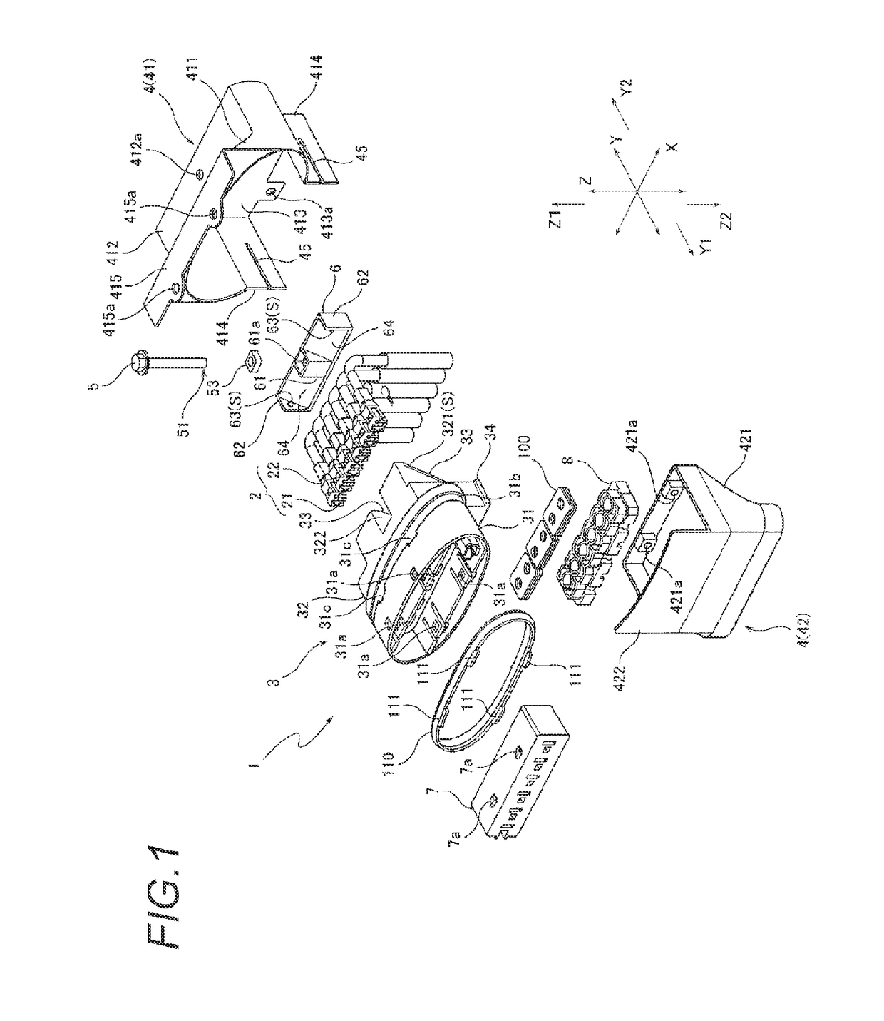 Connector including a plurality of connector terminals to contact an apparatus-terminal of a connection counterpart apparatus