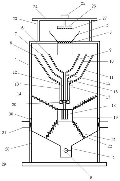 Metal silicon production equipment with automatic screening function