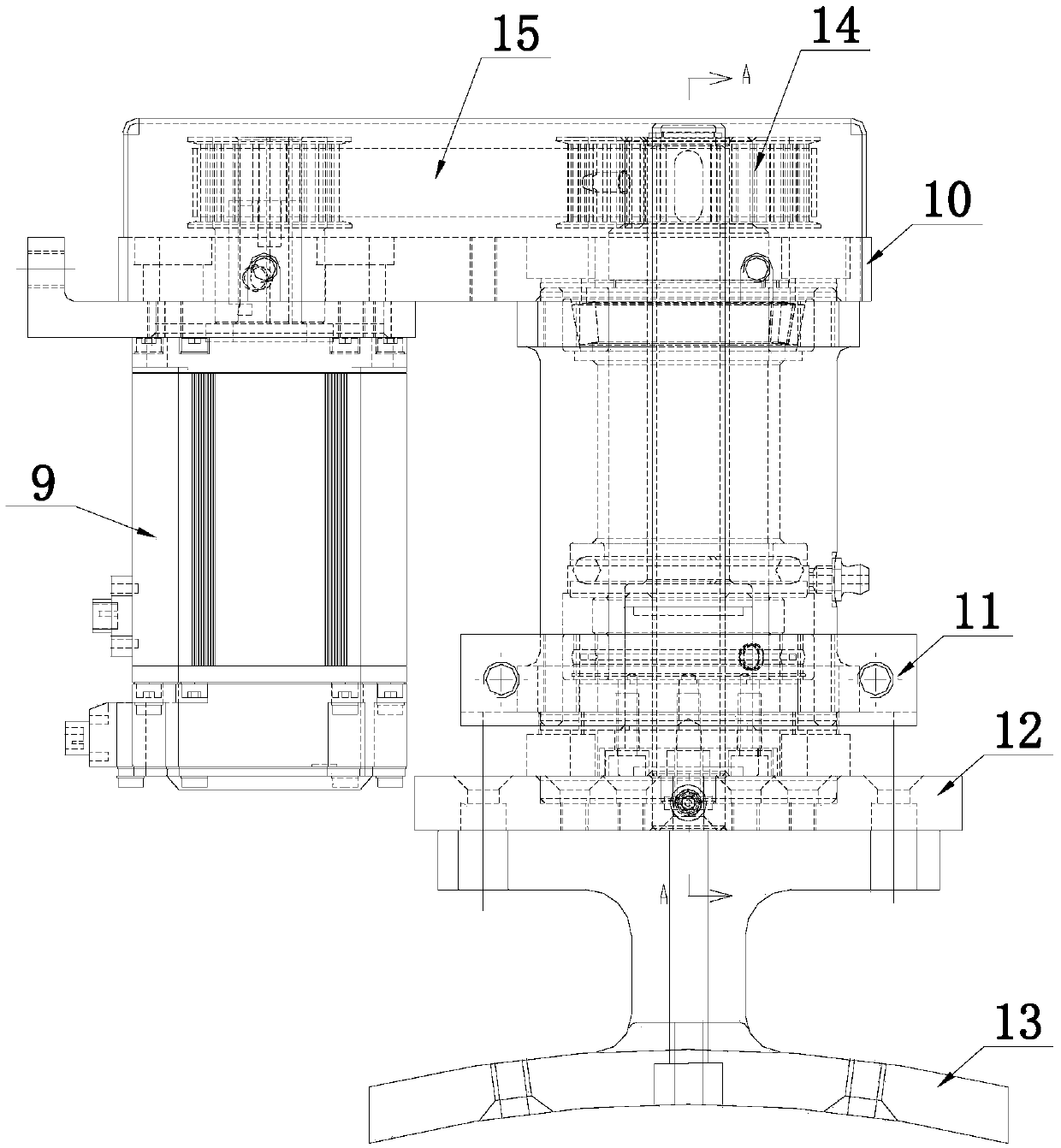 Forming and transmitting device of semi-steel radial tires