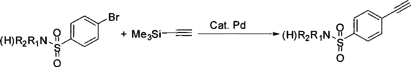 Process for producing 4-ethynyl benzene sulfonamide (I)