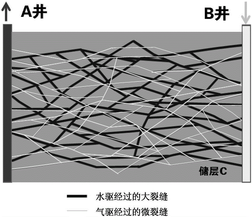 Recovering method for improving substrate and microfracture oil flooding efficiency in dual medium reservoir gas injection