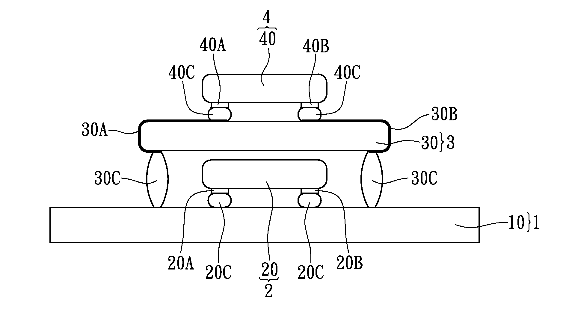Vertical stacked light emitting structure