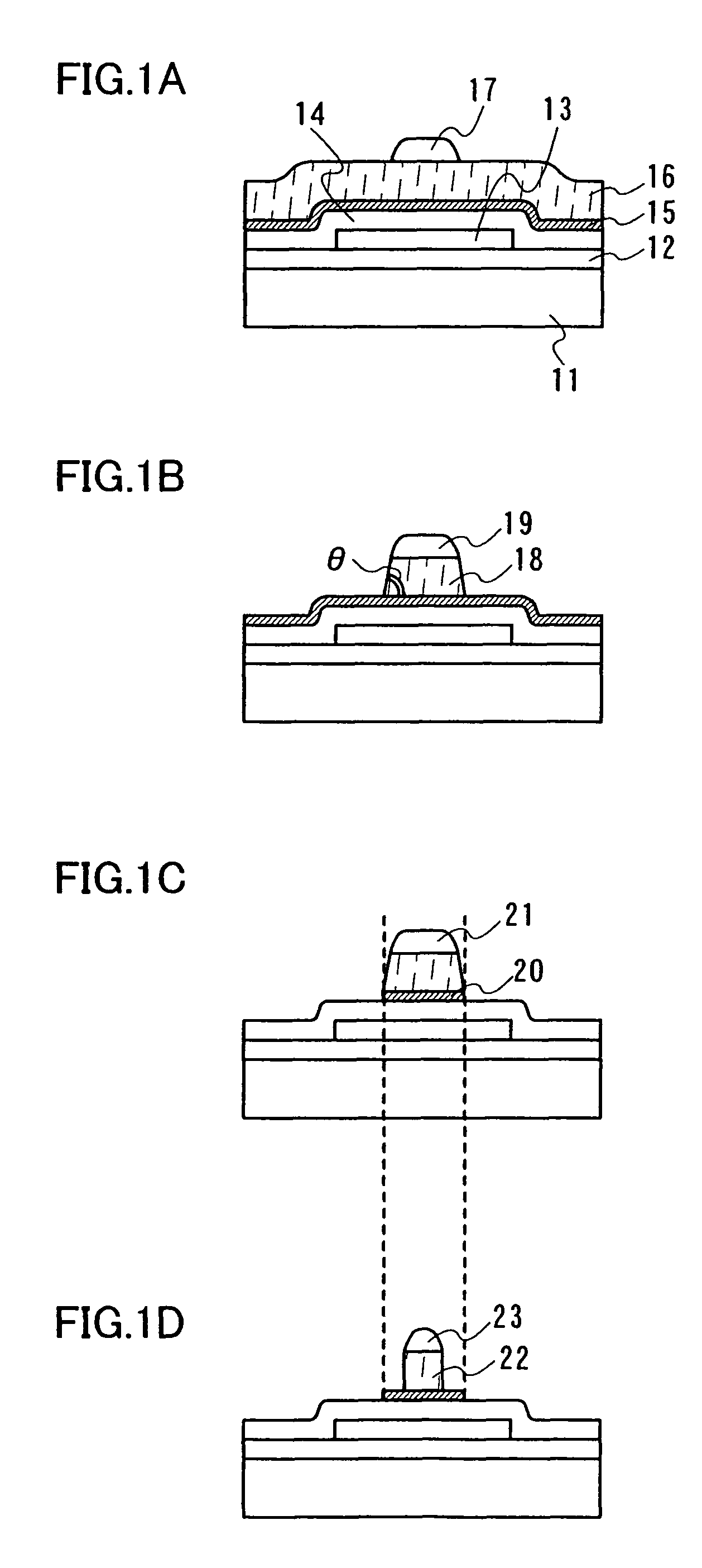 Method for manufacturing semiconductor device including hat-shaped gate electrode