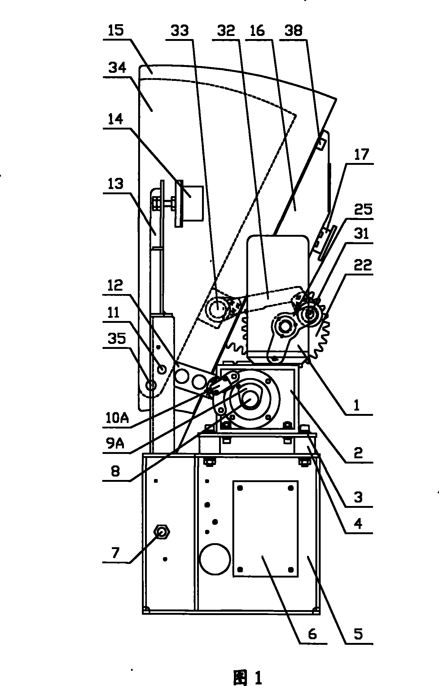 Wide-passage shear type door mechanism for automatic ticket checking machine