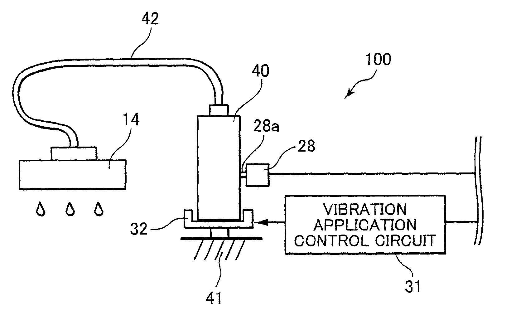 Inkjet device including ultrasonic vibrator for applying ultrasonic vibration to ink