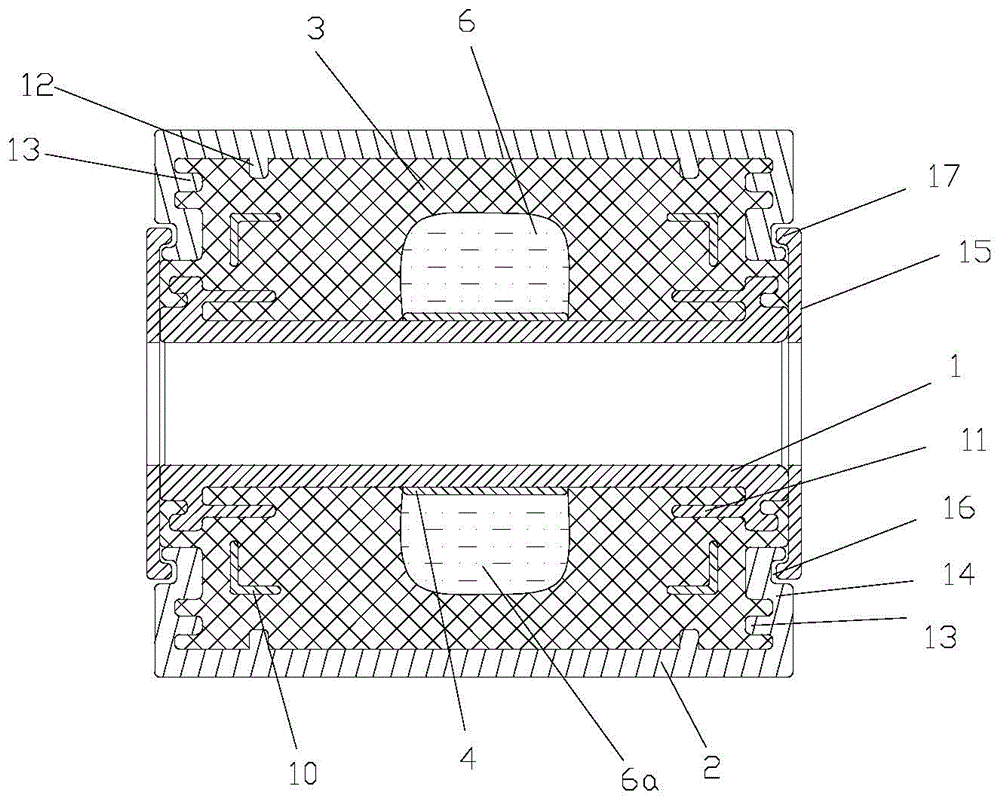 Self-adapting variable-damping hydraulic pressure rubber vibration isolation device for automobile suspension