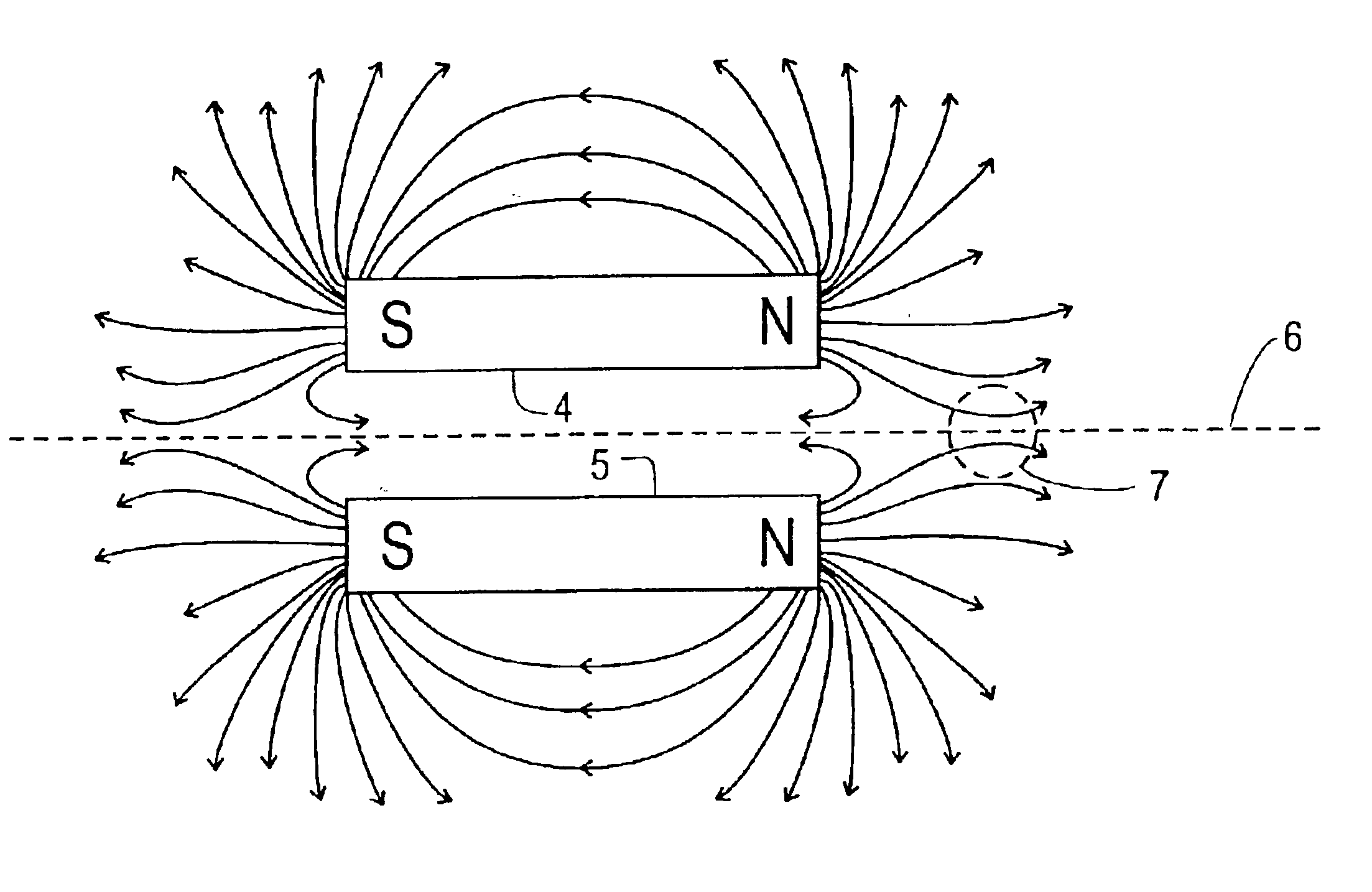 Unilateral magnet having a remote uniform field region for nuclear magnetic resonance