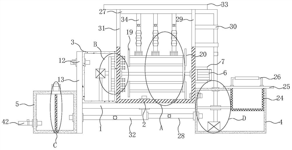 A washing device for product printing and dyeing