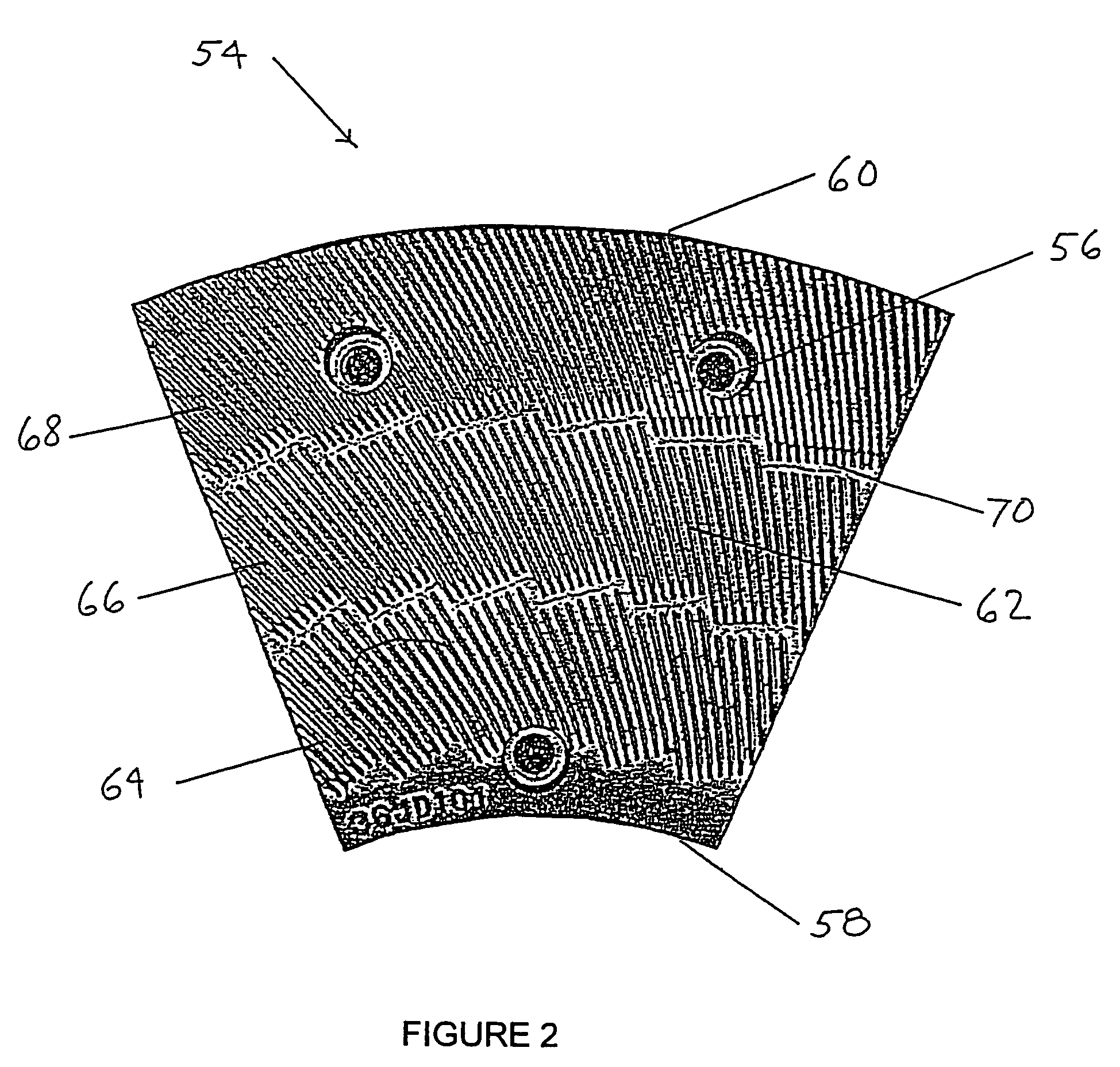 Conical refiner plates with logarithmic spiral type bars