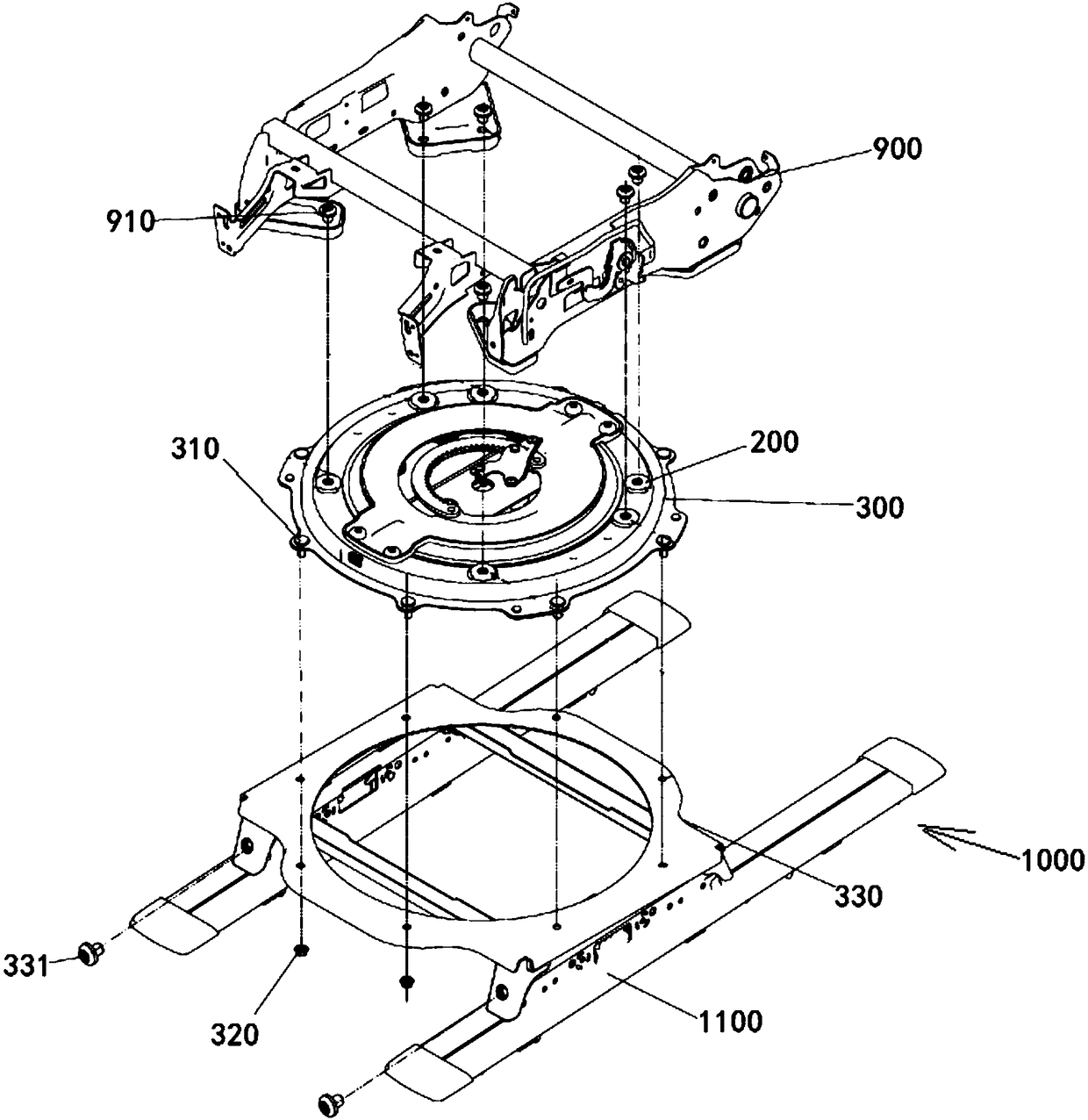 Electric rotation mechanism for seat
