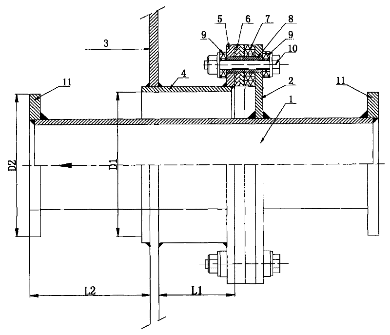 Smoke exhaust pipe penetration method