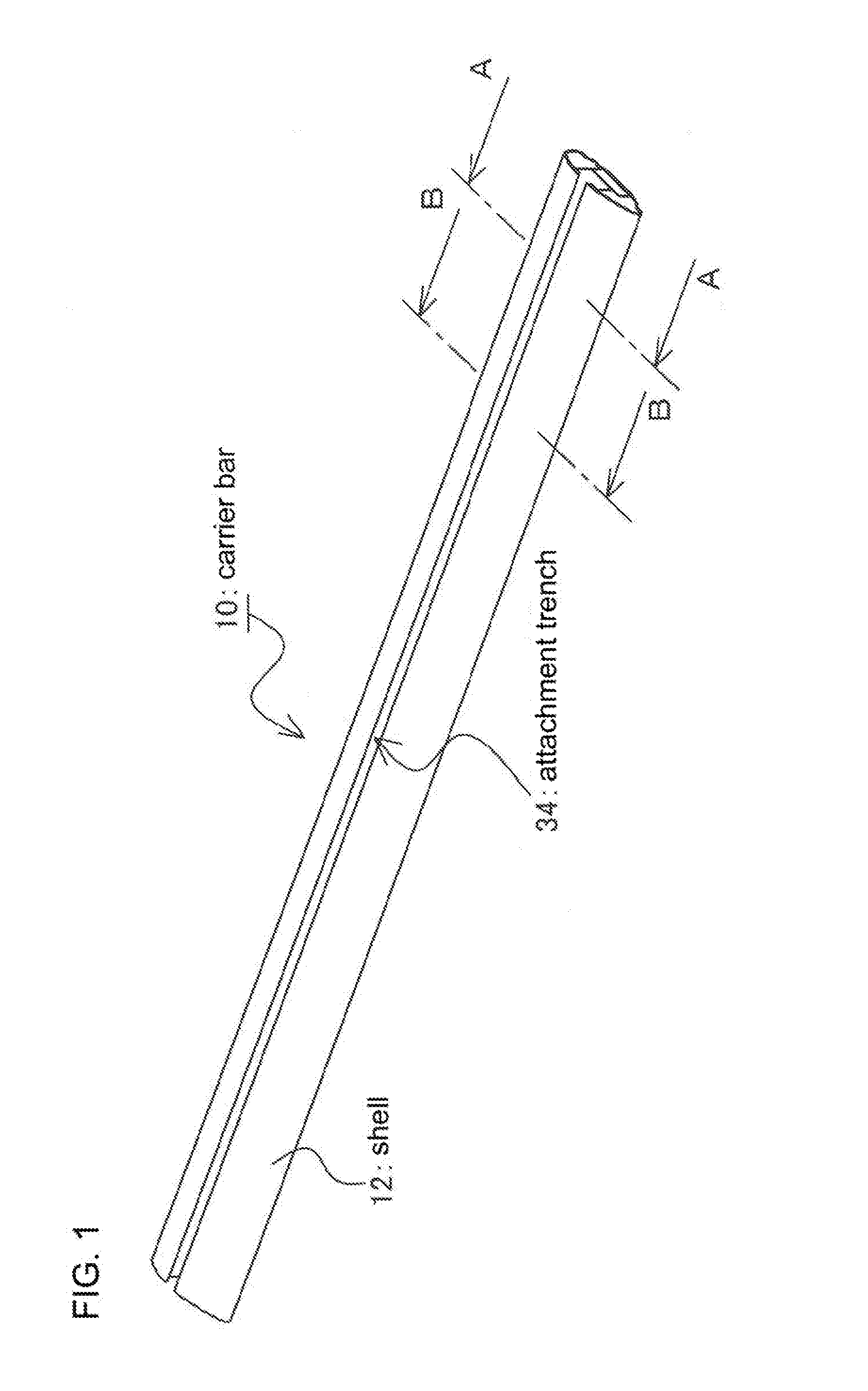 Carrier bar and carrier bar assembly structure