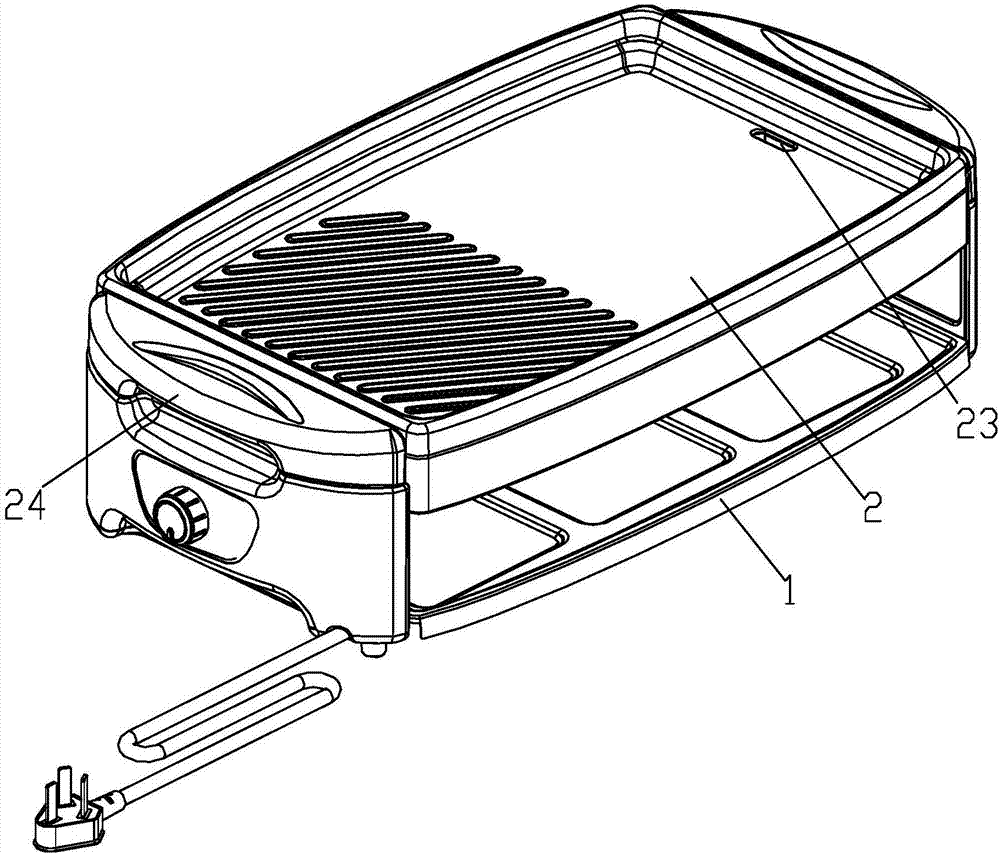 Electric oven provided with oil receiving device