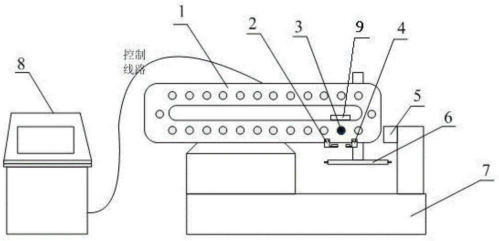 A device and method for testing tool flipping positioning accuracy in a tool magazine