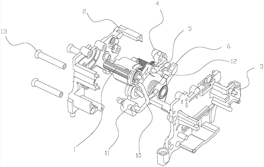 Action mechanism for residual current operated circuit board to use