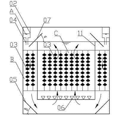 Integrated biological nitrogen removal sewage treatment device