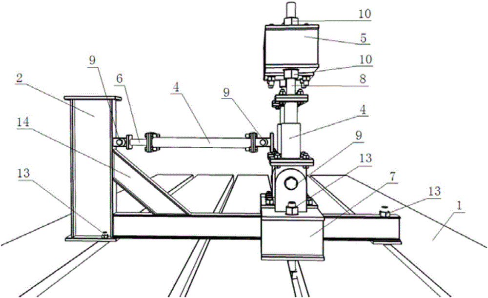 Loading device used for space fabricated type semi-rigid joint test