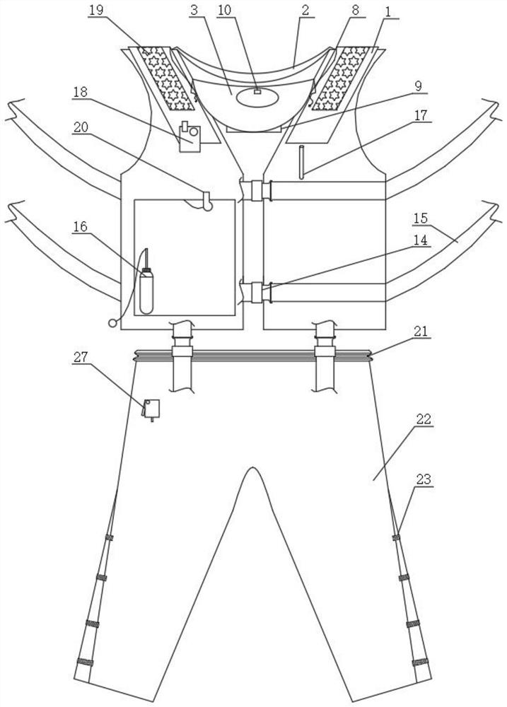 Comprehensive life-saving equipment with floating plate wrapped by multiple air bags