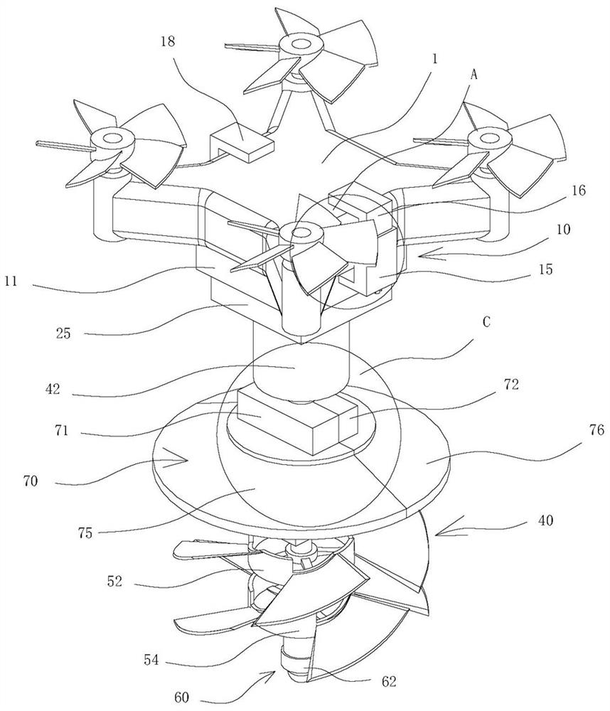 A drone lawn mowing device