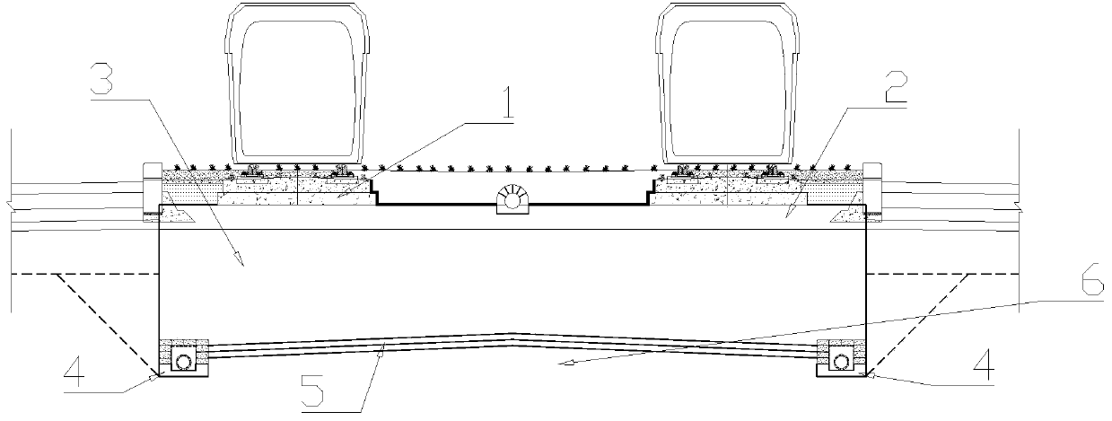 Anti-upheaval structure of ballastless track tramcar in strong expansive soil or expansive rock section
