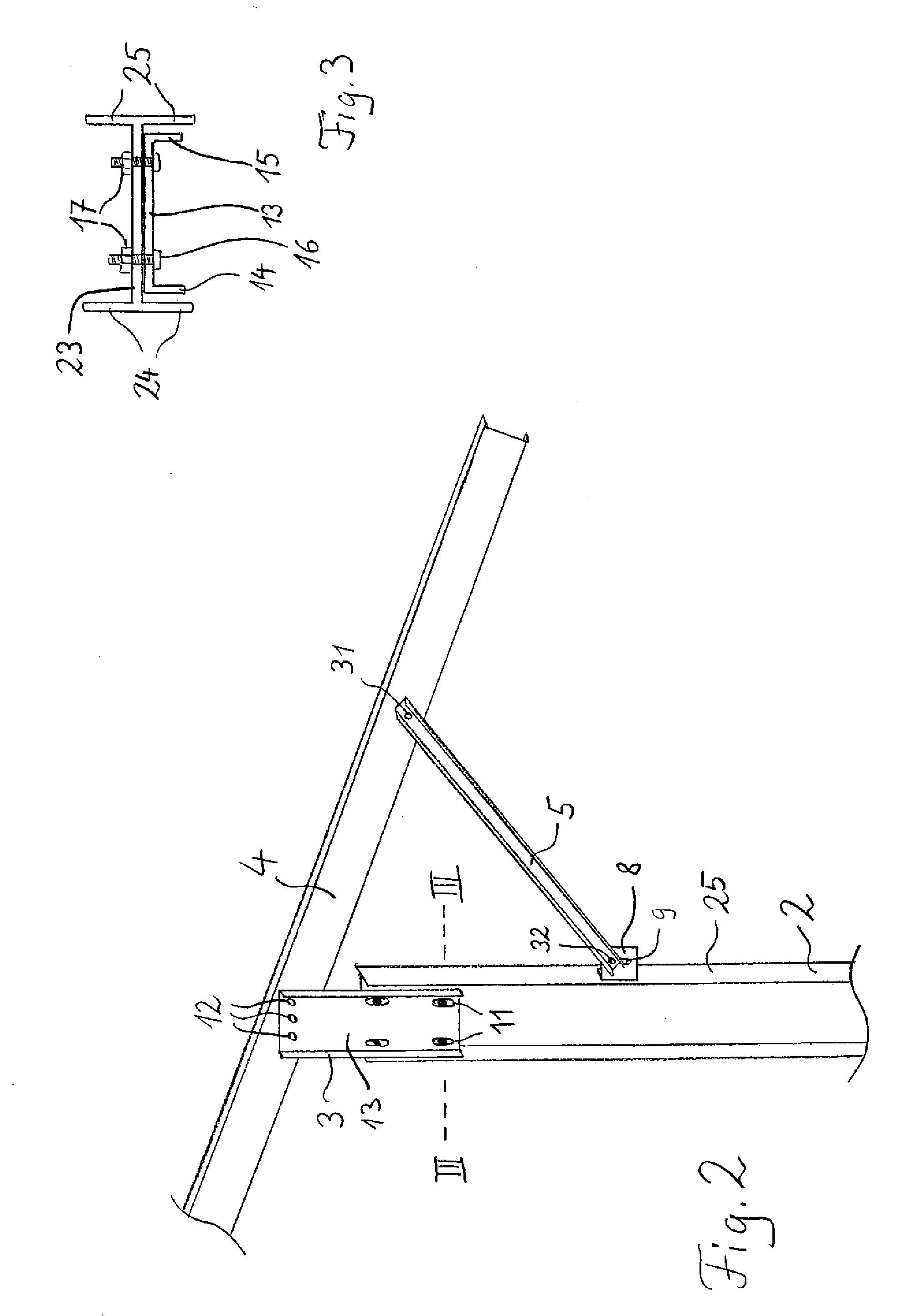 Device for supporting solar modules