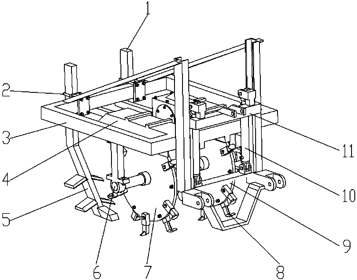 Lifting adjustable greenhouse subsoiler