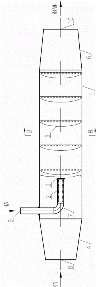 Denitration ammonia and air mixing device