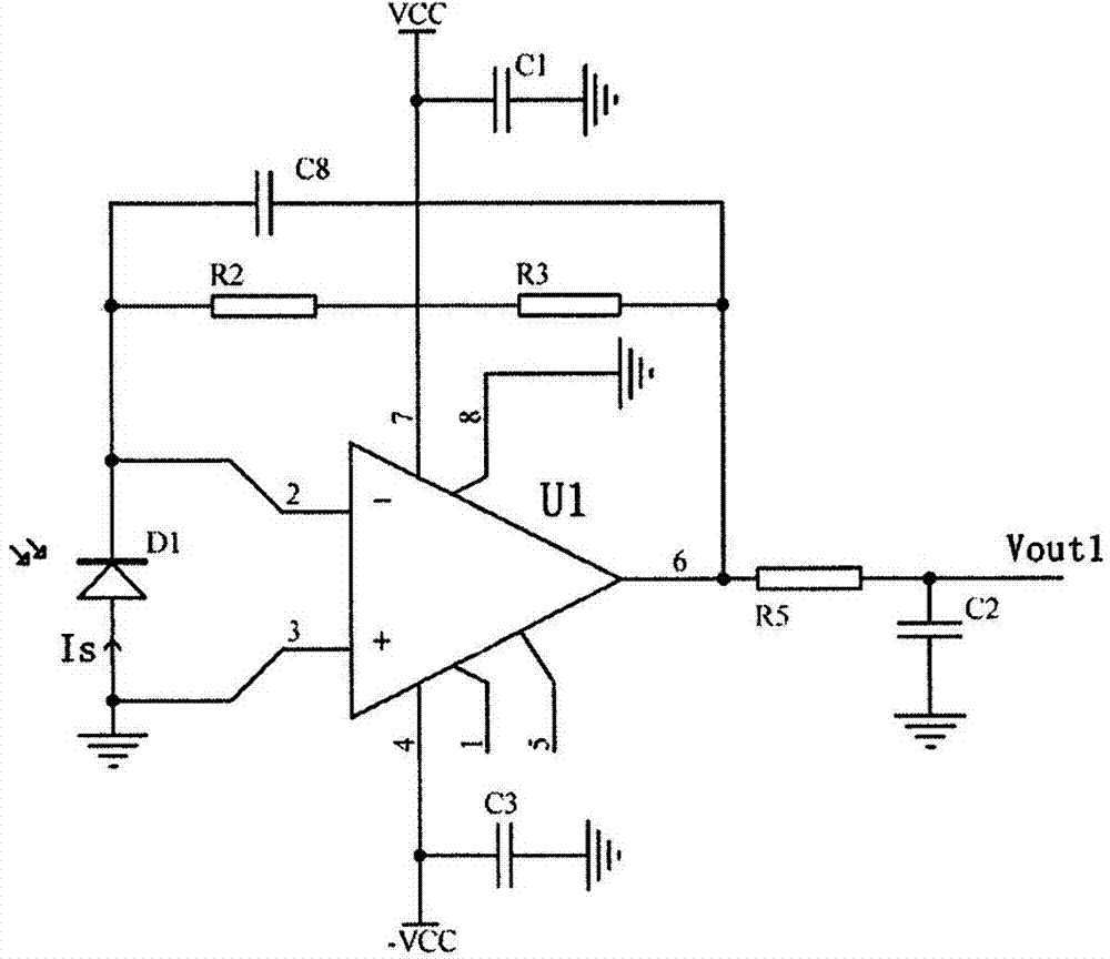 Optoelectronic signal acquisition and conversion device for sensor used for detecting dust concentration