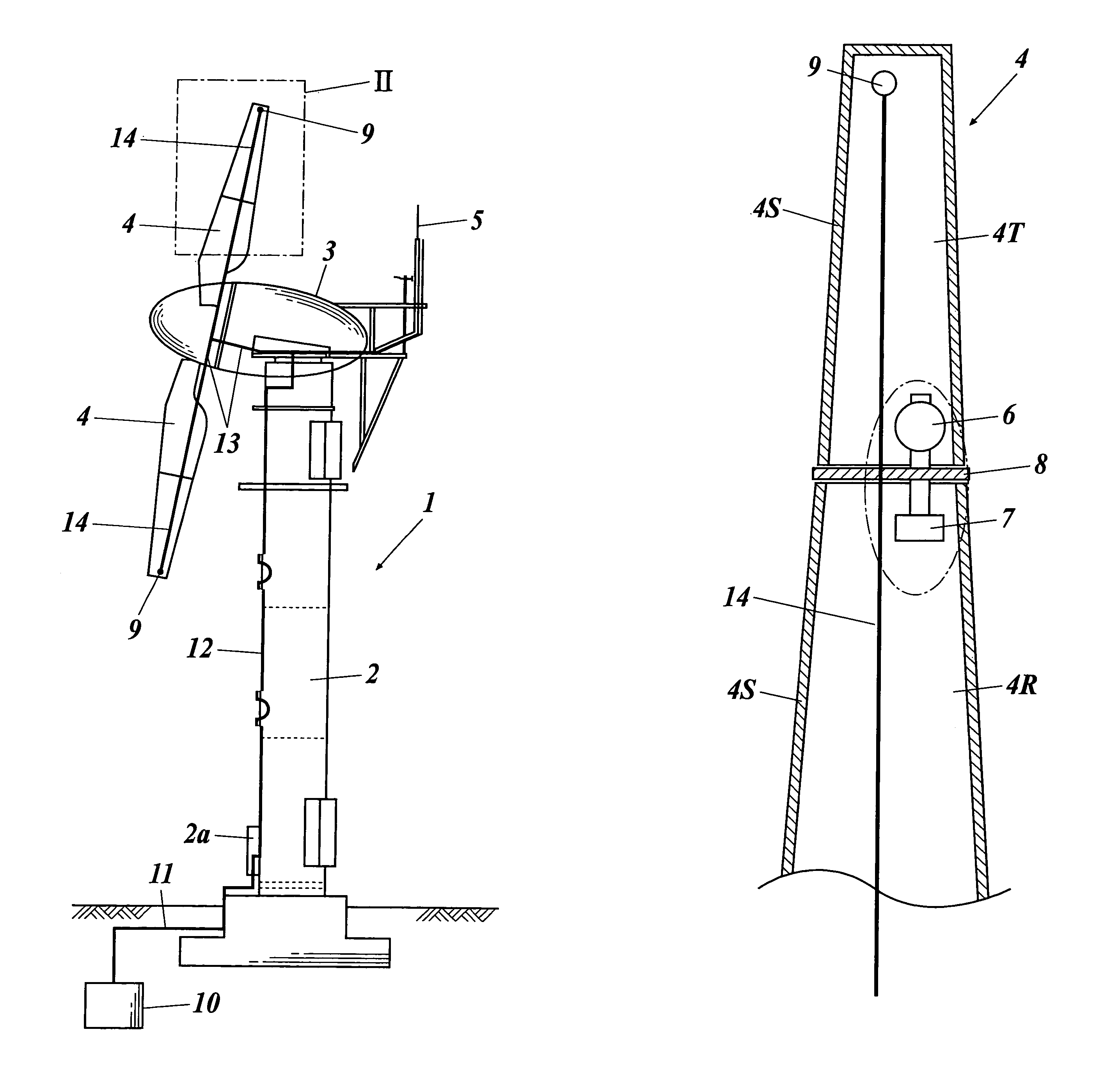 Separable blade for wind turbine