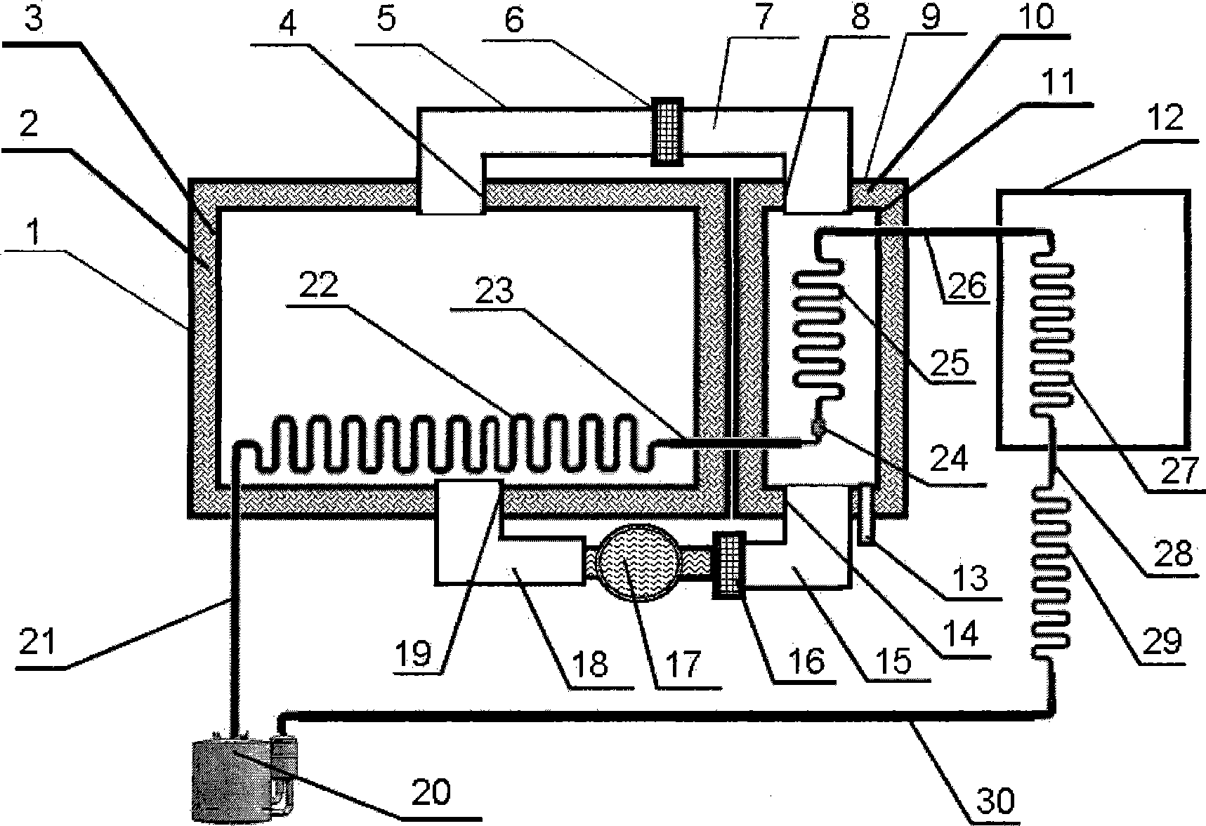 Waste heat cyclic utilization type high-efficiency energy-saving drying machine