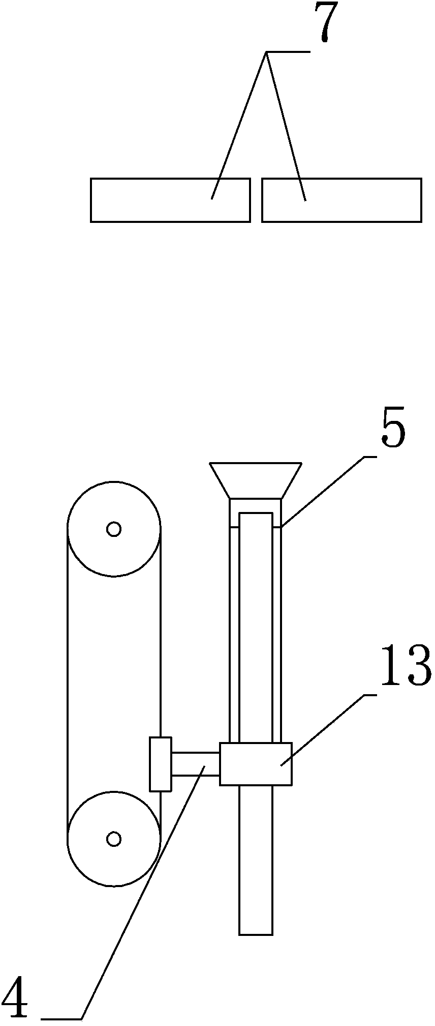 Container clamping conveying device of straight-line filling device