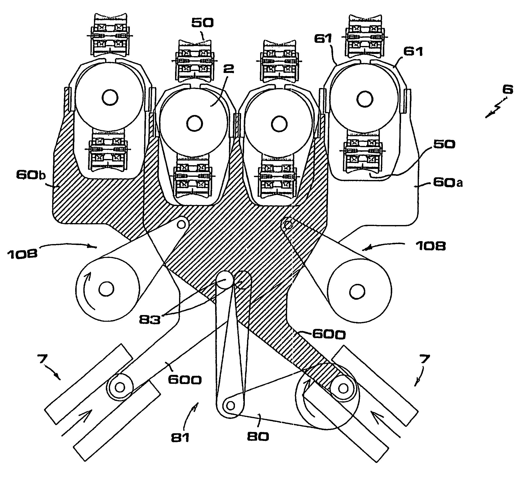 Apparatus for temporarily holding logs within cutting-off machines