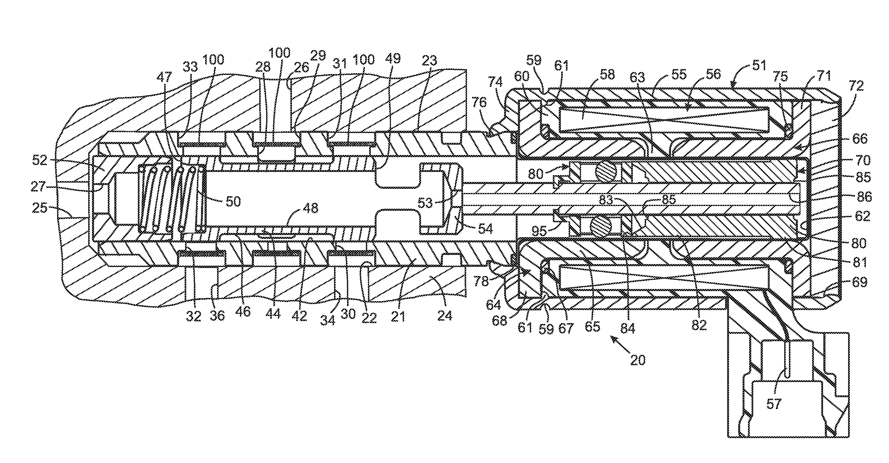 Electrohydraulic valve having a solenoid actuator plunger with an armature and a bearing